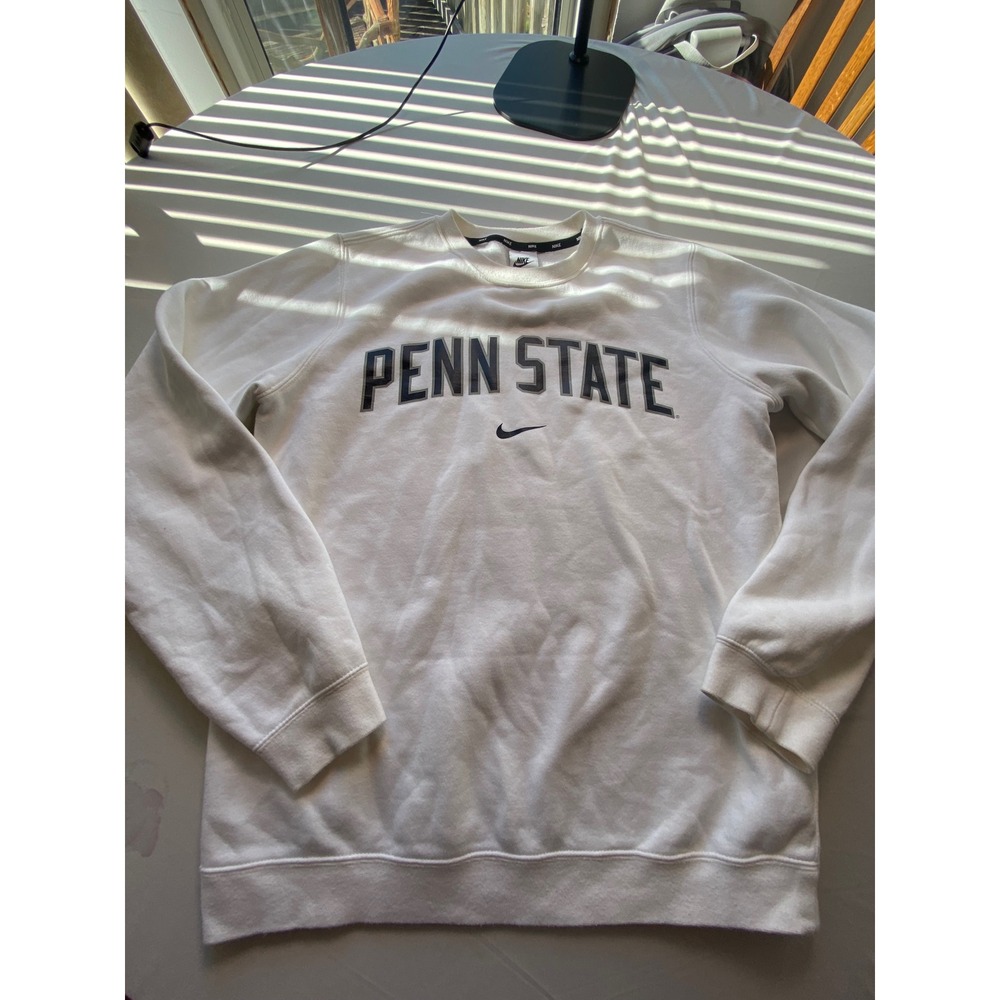 Nike Penn State Nittany Lions White Crewneck Sweatshirt BQ8514-100 Mens Small